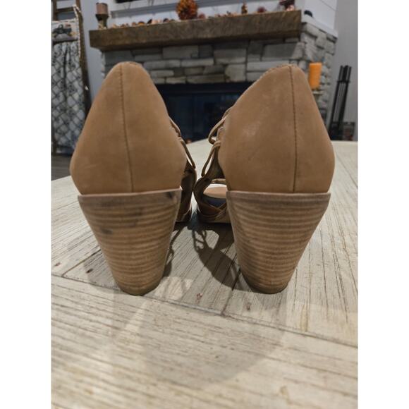 Eileen Fisher Women's Vero Cuoio Peep Toe Block Heel Bootie Brown 8.5 - Picture 4 of 6